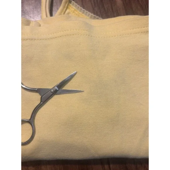 y2k NO BOUNDARIES Milkmaid Babydoll Yellow Cami Juniors Medium Fitted Cropped - Picture 2 of 6